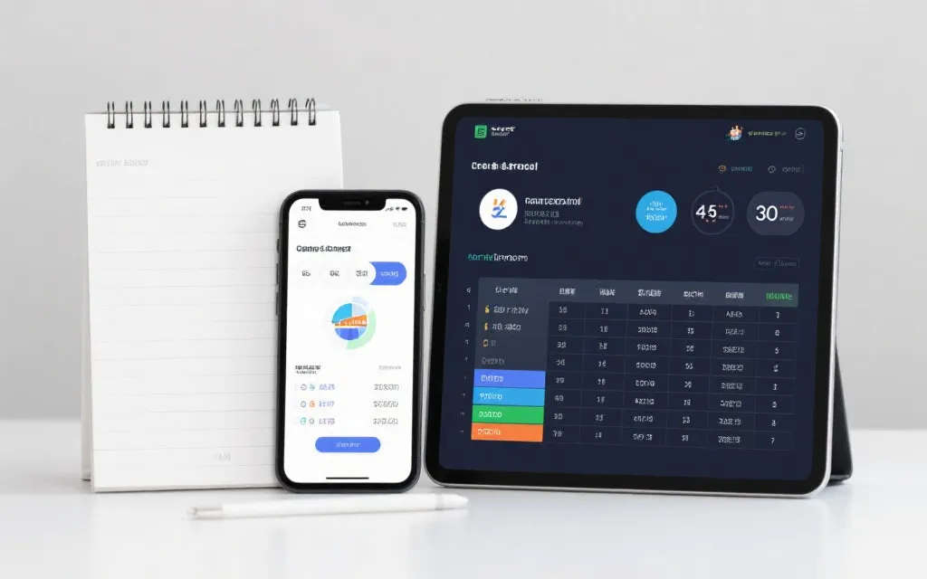 手机与笔记本上并排展示赛程、积分与名额分配信息的教程风格画面